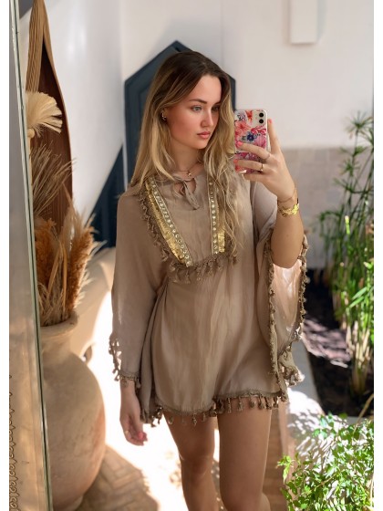 Blouse dentelle Ezra Taupe