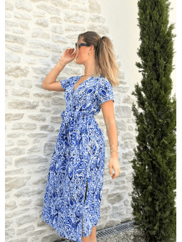 Robe longue Suzanne Bleu