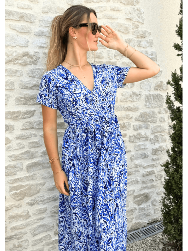 Robe longue Suzanne Bleu