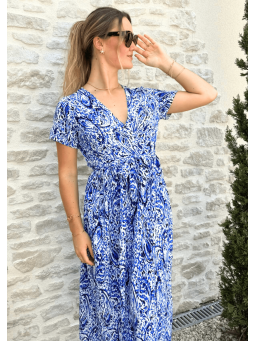 Robe longue Suzanne Bleu