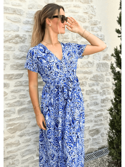 Robe longue Suzanne Bleu