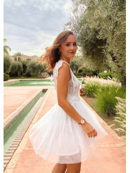Robe dentelle Elise Blanche