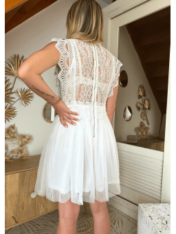 Robe dentelle Elise Blanche