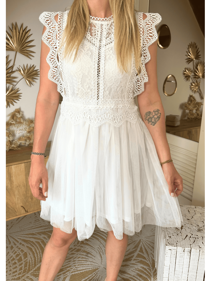 Robe dentelle Elise Blanche