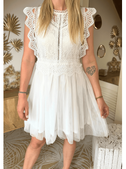 Robe dentelle Elise Blanche