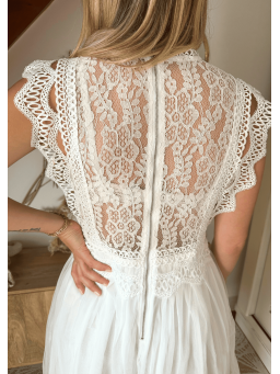 Robe dentelle Elise Blanche