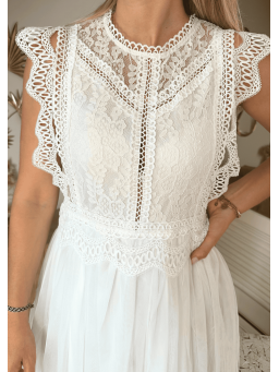 Robe dentelle Elise Blanche
